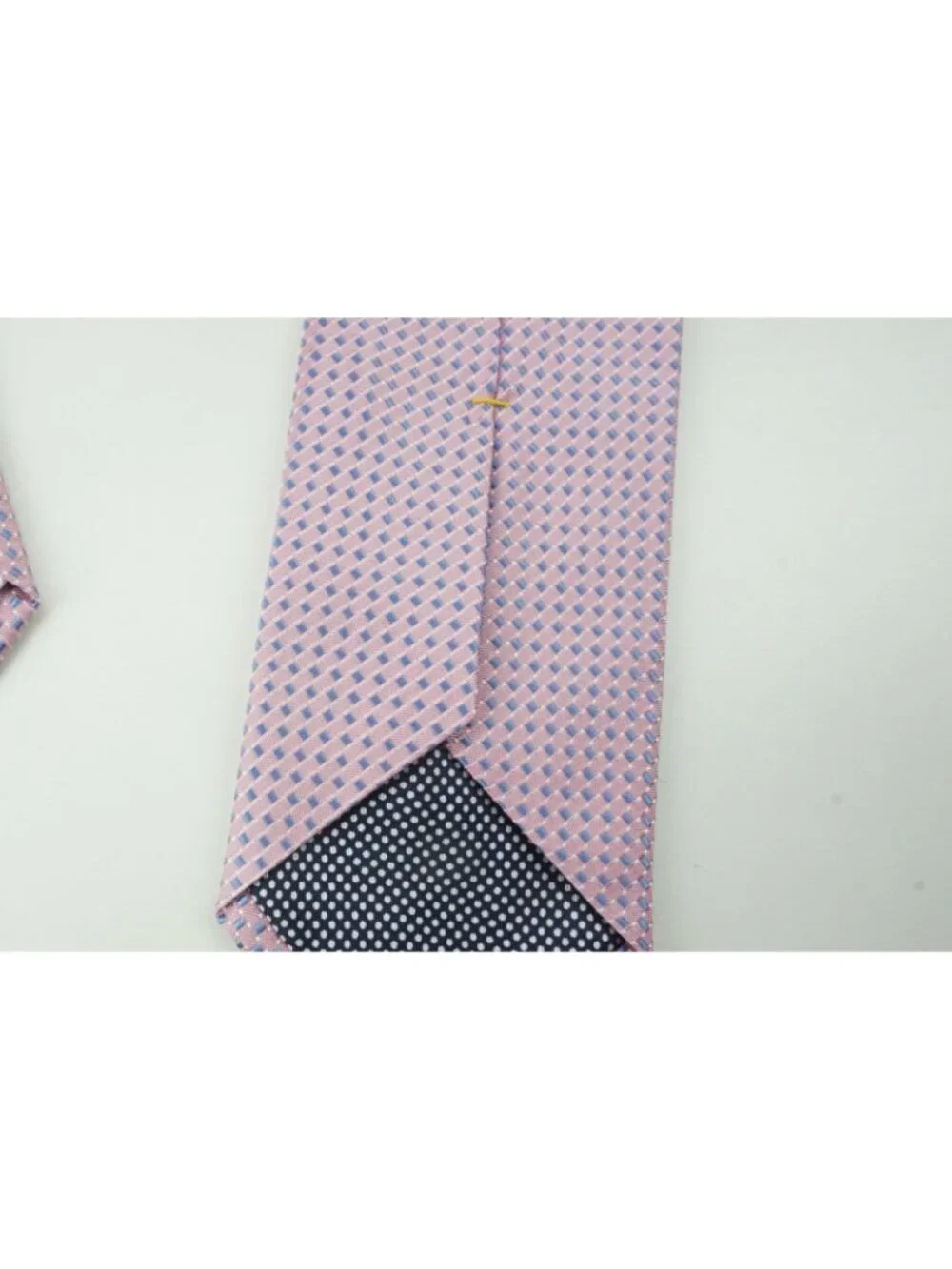 Eton Flamingo Pink Sky Blue Micro Geometric 100% Silk Tie Brand New With Tags